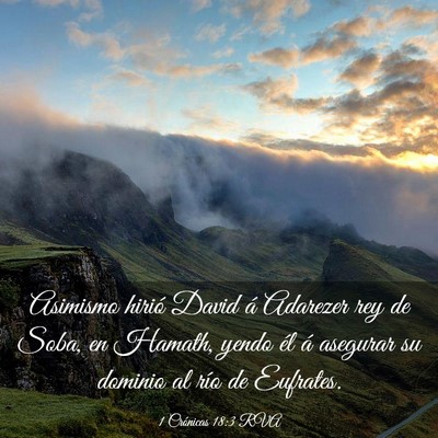 Picture 03 - 1 Crónicas 18:3 RVA - Asimismo hirió David á Adarezer rey de Soba, en - Bible Verse Picture