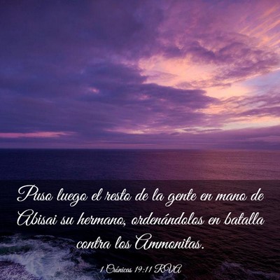 Picture 03 - 1 Crónicas 19:11 RVA - Puso luego el resto de la gente en mano de Abisai - Bible Verse Picture