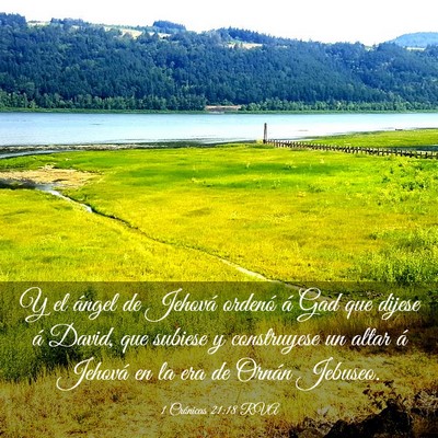 Picture 03 - 1 Crónicas 21:18 RVA - Y el ángel de Jehová ordenó á Gad que dijese - Bible Verse Picture