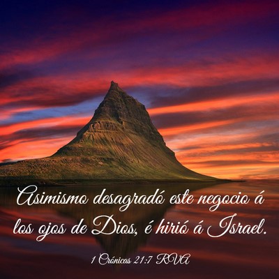 Picture 03 - 1 Crónicas 21:7 RVA - Asimismo desagradó este negocio á los ojos de - Bible Verse Picture