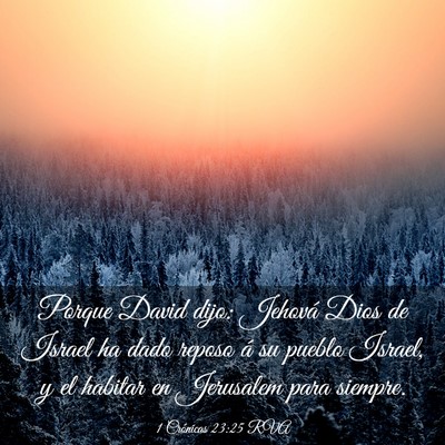 Picture 03 - 1 Crónicas 23:25 RVA - Porque David dijo: Jehová Dios de Israel ha dado - Bible Verse Picture