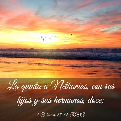 Picture 03 - 1 Crónicas 25:12 RVA - La quinta á Nethanías, con sus hijos y sus - Bible Verse Picture