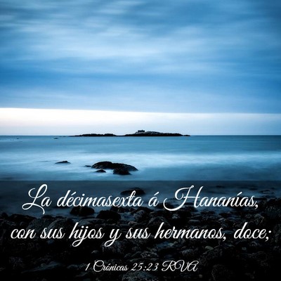 Picture 03 - 1 Crónicas 25:23 RVA - La décimasexta á Hananías, con sus hijos y sus - Bible Verse Picture