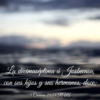 Picture 03 - 1 Crónicas 25:24 RVA - La décimaséptima á Josbecasa, con sus hijos y - Bible Verse Picture
