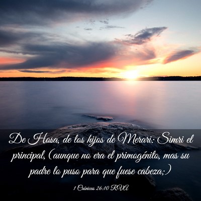 Picture 03 - 1 Crónicas 26:10 RVA - De Hosa, de los hijos de Merari: Simri el - Bible Verse Picture