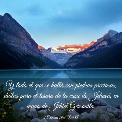 Picture 03 - 1 Crónicas 29:8 RVA - Y todo el que se halló con piedras preciosas, - Bible Verse Picture