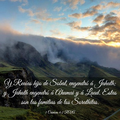 Picture 03 - 1 Crónicas 4:2 RVA - Y Reaías hijo de Sobal, engendró á Jahath; y - Bible Verse Picture