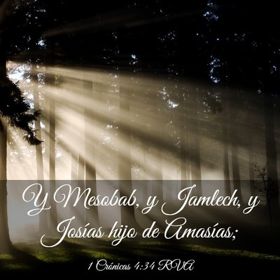 Picture 03 - 1 Crónicas 4:34 RVA - Y Mesobab, y Jamlech, y Josías hijo de - Bible Verse Picture