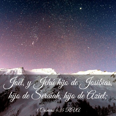 Picture 03 - 1 Crónicas 4:35 RVA - Joel, y Jehú hijo de Josibias, hijo de Seraíah, - Bible Verse Picture
