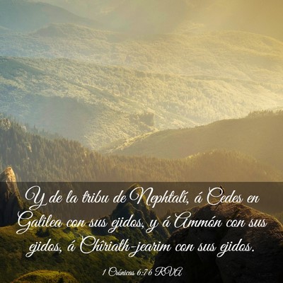Picture 03 - 1 Crónicas 6:76 RVA - Y de la tribu de Nephtalí, á Cedes en Galilea - Bible Verse Picture