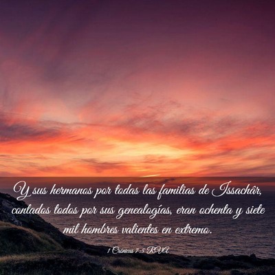Picture 03 - 1 Crónicas 7:5 RVA - Y sus hermanos por todas las familias de - Bible Verse Picture