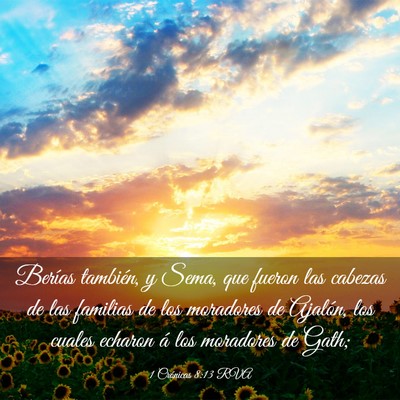 Picture 03 - 1 Crónicas 8:13 RVA - Berías también, y Sema, que fueron las cabezas - Bible Verse Picture
