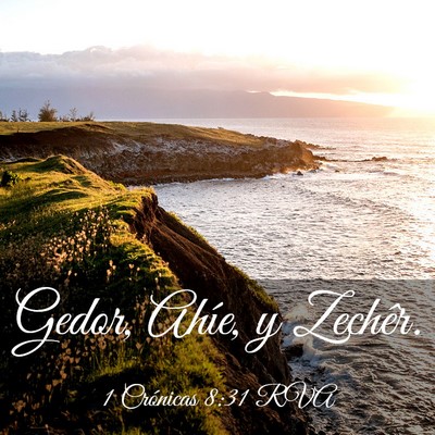 Picture 03 - 1 Crónicas 8:31 RVA - Gedor, Ahíe, y - Bible Verse Picture