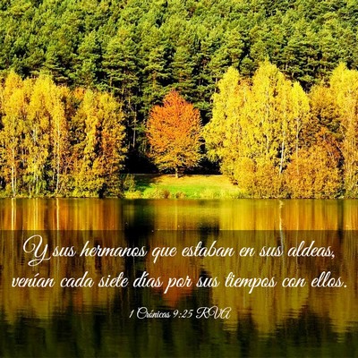 Picture 03 - 1 Crónicas 9:25 RVA - Y sus hermanos que estaban en sus aldeas, venían - Bible Verse Picture
