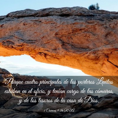 Picture 03 - 1 Crónicas 9:26 RVA - Porque cuatro principales de los porteros Levitas - Bible Verse Picture