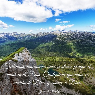 Picture 03 - 1 Juan 4:7 RVA - Carísimos, amémonos unos á otros; porque el - Bible Verse Picture