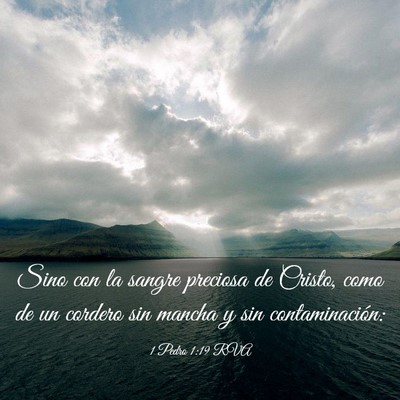 Picture 03 - 1 Pedro 1:19 RVA - Sino con la sangre preciosa de Cristo, como de un - Bible Verse Picture