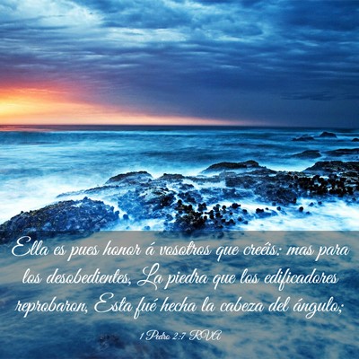 Picture 03 - 1 Pedro 2:7 RVA - Ella es pues honor á vosotros que creéis: mas - Bible Verse Picture