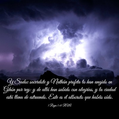 Picture 03 - 1 Reyes 1:45 RVA - Y Sadoc sacerdote y Nathán profeta lo han ungido - Bible Verse Picture