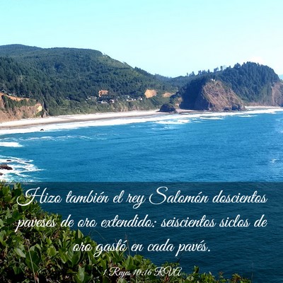 Picture 03 - 1 Reyes 10:16 RVA - Hizo también el rey Salomón doscientos paveses - Bible Verse Picture