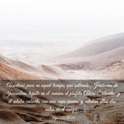 Picture 03 - 1 Reyes 11:29 RVA - Aconteció pues en aquel tiempo, que saliendo - Bible Verse Picture