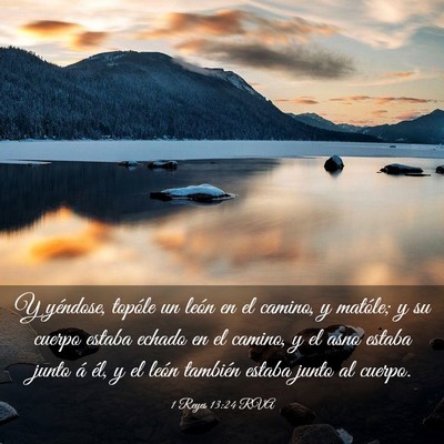 Picture 03 - 1 Reyes 13:24 RVA - Y yéndose, topóle un león en el camino, y - Bible Verse Picture