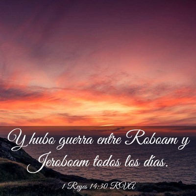 Picture 03 - 1 Reyes 14:30 RVA - Y hubo guerra entre Roboam y Jeroboam todos los - Bible Verse Picture