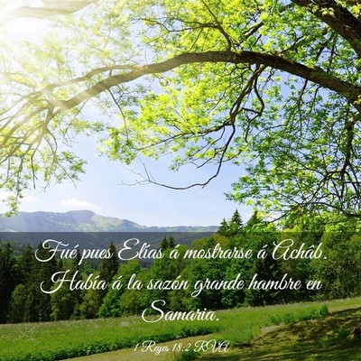 Picture 03 - 1 Reyes 18:2 RVA - Fué pues Elías á mostrarse á Achâb. Había - Bible Verse Picture