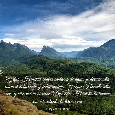 Picture 03 - 1 Reyes 18:34 RVA - Y dijo: Henchid cuatro cántaros de agua, y - Bible Verse Picture