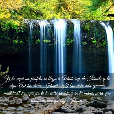 Picture 03 - 1 Reyes 20:13 RVA - Y he aquí un profeta se llegó á Achâb rey de - Bible Verse Picture