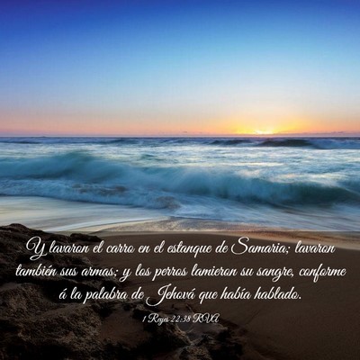 Picture 03 - 1 Reyes 22:38 RVA - Y lavaron el carro en el estanque de Samaria; - Bible Verse Picture
