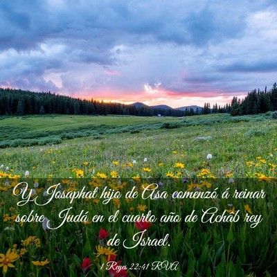 Picture 03 - 1 Reyes 22:41 RVA - Y Josaphat hijo de Asa comenzó á reinar sobre - Bible Verse Picture