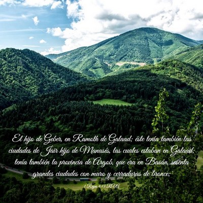 Picture 03 - 1 Reyes 4:13 RVA - El hijo de Geber, en Ramoth de Galaad; éste - Bible Verse Picture