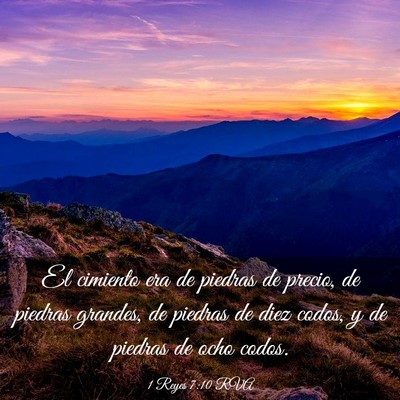 Picture 03 - 1 Reyes 7:10 RVA - El cimiento era de piedras de precio, de piedras - Bible Verse Picture