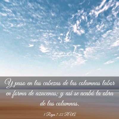 Picture 03 - 1 Reyes 7:22 RVA - Y puso en las cabezas de las columnas labor en - Bible Verse Picture
