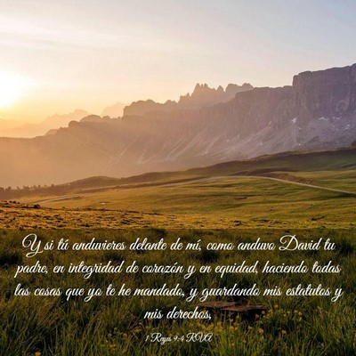 Picture 03 - 1 Reyes 9:4 RVA - Y si tú anduvieres delante de mí, como anduvo - Bible Verse Picture