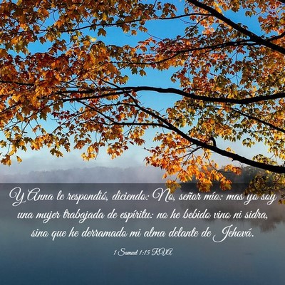 Picture 03 - 1 Samuel 1:15 RVA - Y Anna le respondió, diciendo: No, señor mío: - Bible Verse Picture