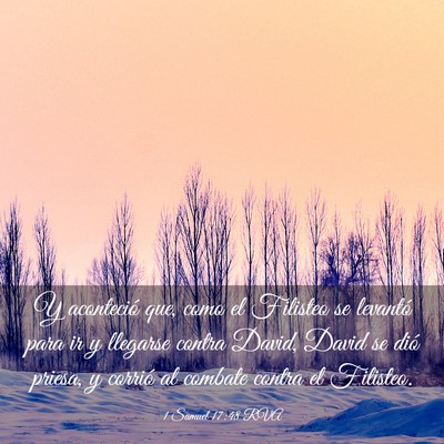 Picture 03 - 1 Samuel 17:48 RVA - Y aconteció que, como el Filisteo se levantó - Bible Verse Picture
