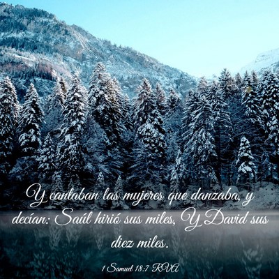 Picture 03 - 1 Samuel 18:7 RVA - Y cantaban las mujeres que danzaba, y decían: - Bible Verse Picture