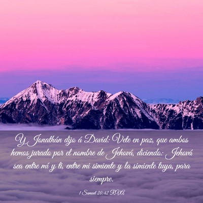 Picture 03 - 1 Samuel 20:42 RVA - Y Jonathán dijo á David: Vete en paz, que ambos - Bible Verse Picture