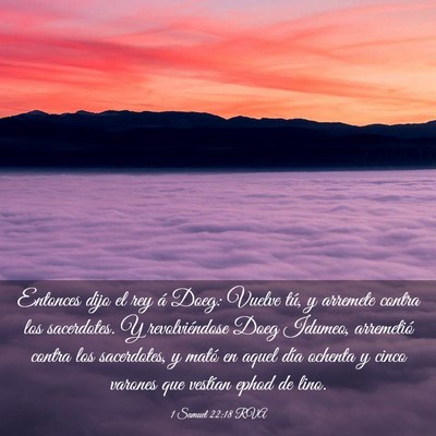 Picture 03 - 1 Samuel 22:18 RVA - Entonces dijo el rey á Doeg: Vuelve tú, y - Bible Verse Picture