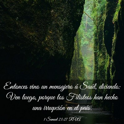 Picture 03 - 1 Samuel 23:27 RVA - Entonces vino un mensajero á Saúl, diciendo: - Bible Verse Picture