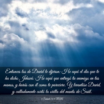 Picture 03 - 1 Samuel 24:4 RVA - Entonces los de David le dijeron: He aquí el - Bible Verse Picture
