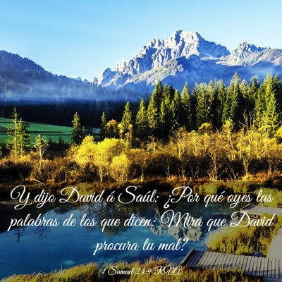 Picture 03 - 1 Samuel 24:9 RVA - Y dijo David á Saúl: ¿Por qué oyes las - Bible Verse Picture