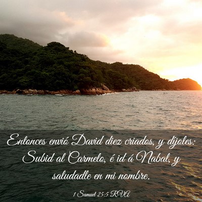 Picture 03 - 1 Samuel 25:5 RVA - Entonces envió David diez criados, y díjoles: - Bible Verse Picture