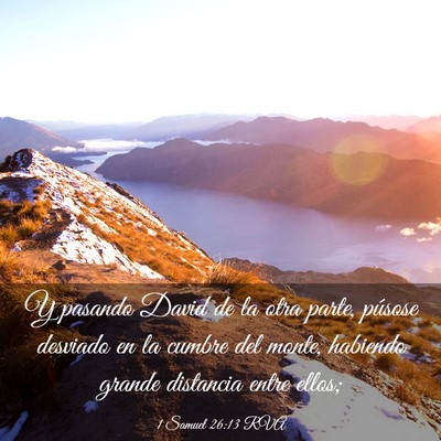 Picture 03 - 1 Samuel 26:13 RVA - Y pasando David de la otra parte, púsose - Bible Verse Picture