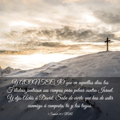 Picture 03 - 1 Samuel 28:1 RVA - Y ACONTECIO que en aquellos días los Filisteos - Bible Verse Picture