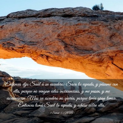 Picture 03 - 1 Samuel 31:4 RVA - Entonces dijo Saúl á su escudero: Saca tu - Bible Verse Picture