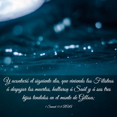 Picture 03 - 1 Samuel 31:8 RVA - Y aconteció el siguiente día, que viniendo los - Bible Verse Picture