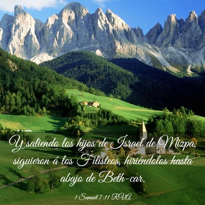 Picture 03 - 1 Samuel 7:11 RVA - Y saliendo los hijos de Israel de Mizpa, - Bible Verse Picture
